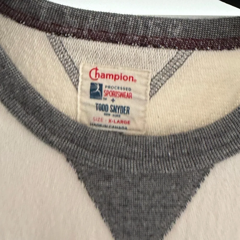Todd Snyder Cream and Gray Two-Tone Sweatshirt - Picture 3 of 14